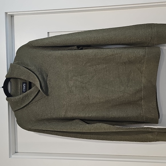 Chaps Other - Chaps Olive green Shawl-neck tight knit sweater Medium Long